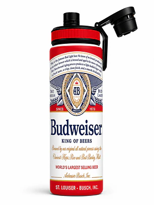 Botella Budweiser 800ml de Aluminio Libre BPA | Botella para Bebidas Frías