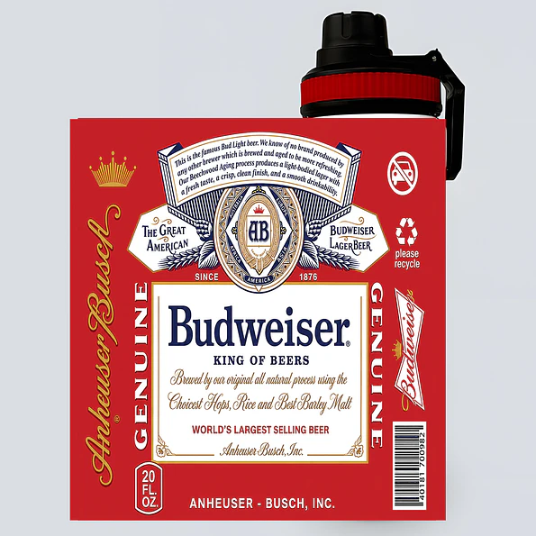 Botella Budweiser 800ml de Aluminio Libre BPA | Botella para Bebidas Frías 4