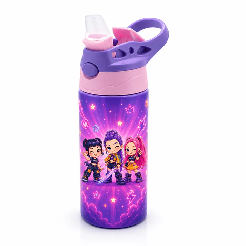 Botella K-Pop Demon Hunters 500 ml Personalizable | Aluminio con Boquilla de Seguridad Libre de BPA