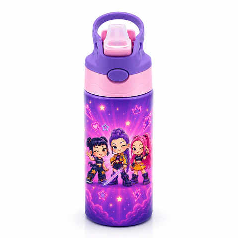 Botella K-Pop Demon Hunters 500 ml Personalizable | Aluminio con Boquilla de Seguridad Libre de BPA