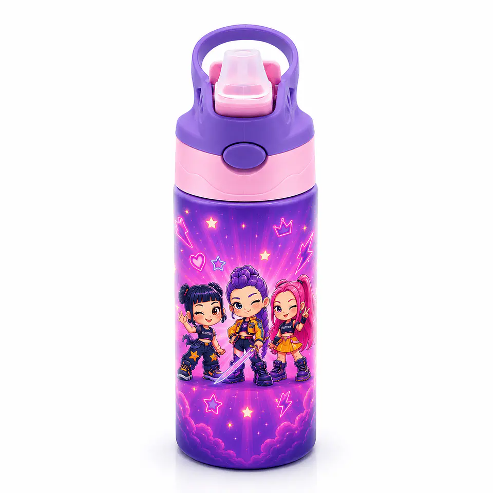 Botella K-Pop Demon Hunters 500 ml Personalizable | Aluminio con Boquilla de Seguridad Libre de BPA 2