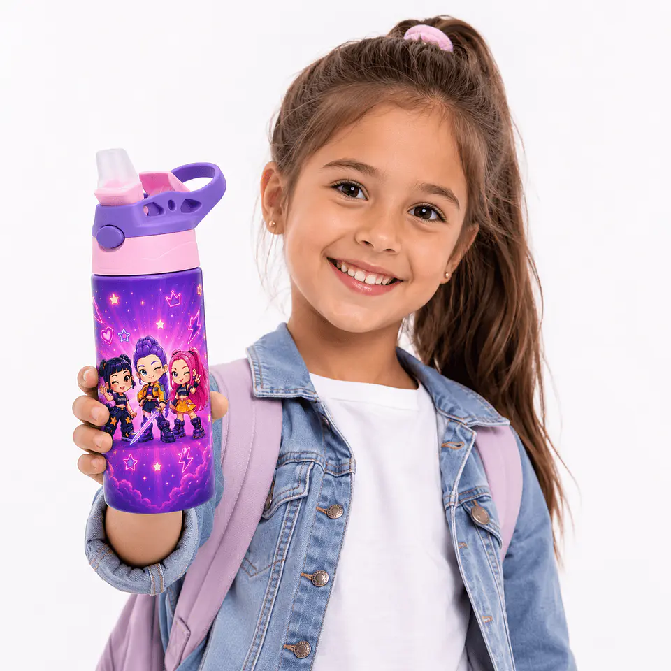Botella K-Pop Demon Hunters 500 ml Personalizable | Aluminio con Boquilla de Seguridad Libre de BPA 6