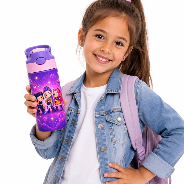 Botella K-Pop Demon Hunters 500 ml Personalizable | Aluminio con Boquilla de Seguridad Libre de BPA 5