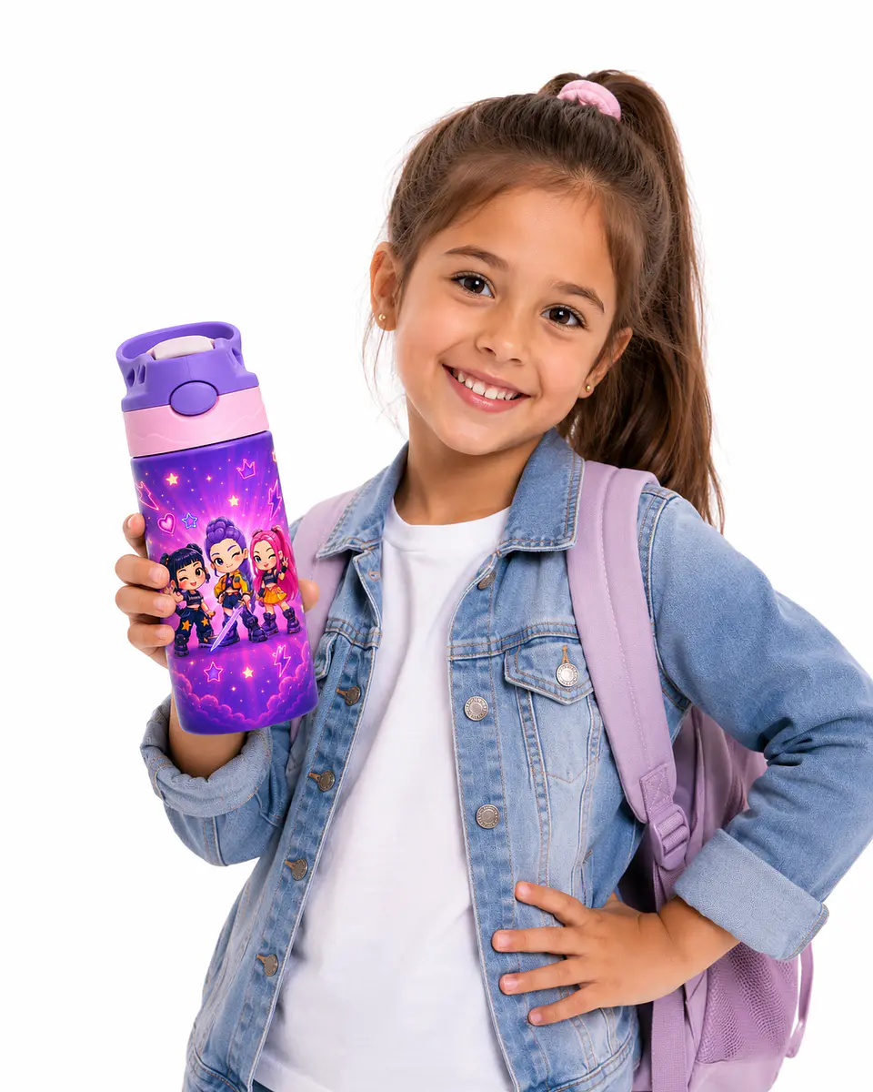 Botella K-Pop Demon Hunters 500 ml Personalizable | Aluminio con Boquilla de Seguridad Libre de BPA 5