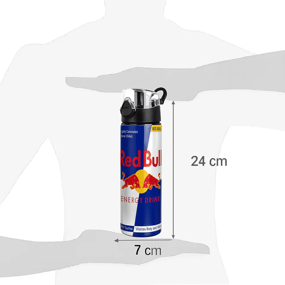 Botella de Aluminio 750 ml Diseño Red Bull | Tapa Deportiva Antiderrames | Libre de BPA 4