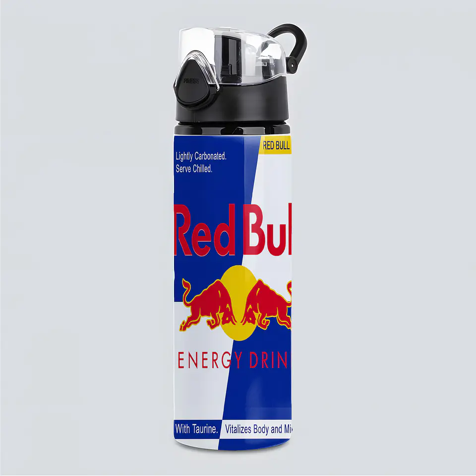 Botella de Aluminio 750 ml Diseño Red Bull | Tapa Deportiva Antiderrames | Libre de BPA 5
