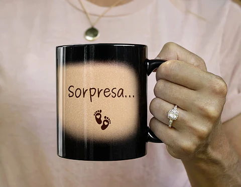 Tazón Sorpresa con Huellas de Bebé – Regalo para Anunciar Embarazo