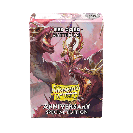 DRAGON SHIELD - SLEEVES STANDARD SIZE MATTE DUAL (100) - POMEGRANATE - GOLD