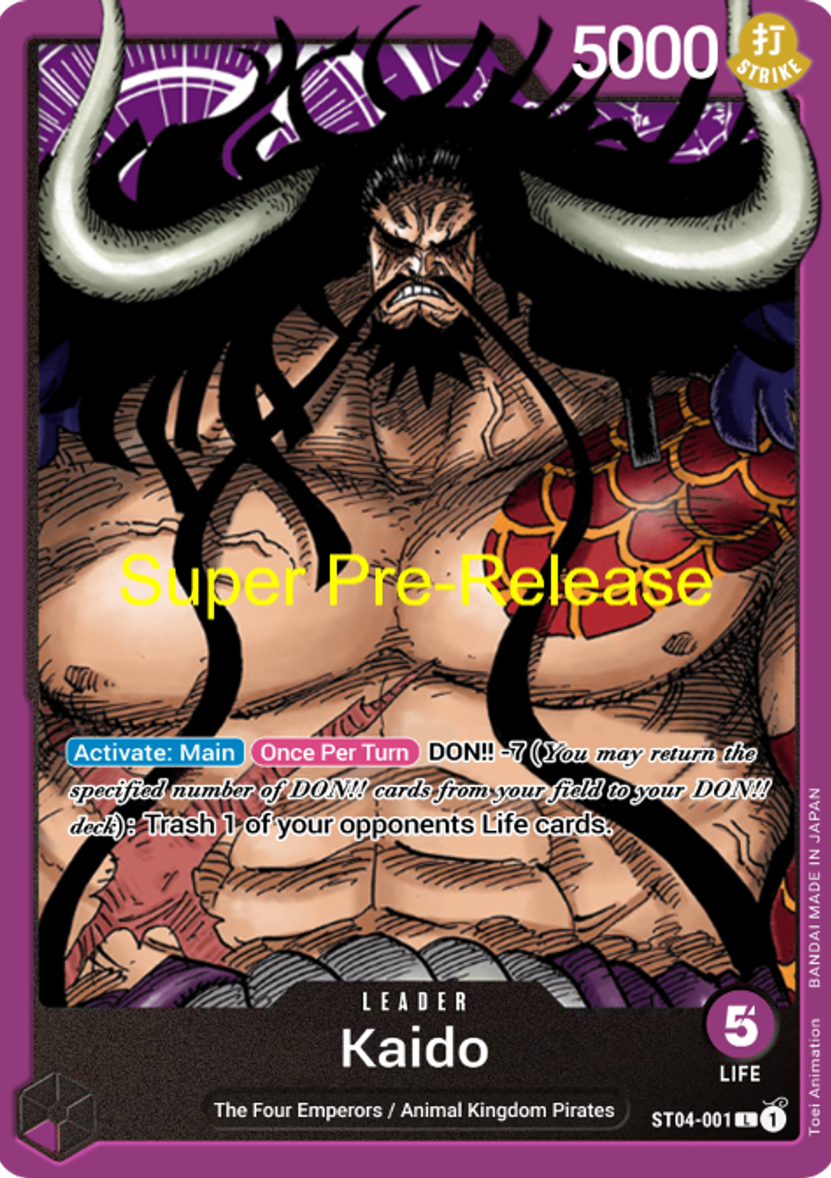 Kaido (ST04-001) - Super-Pre-Release