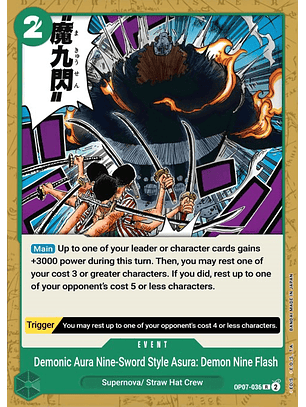 Demonic Aura Nine-Sword Style Asura Demon Nine Flash (OP07-036)