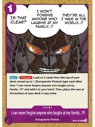 I Do Not Forgive Those Who Laugh at My Family!!! (OP10-078)