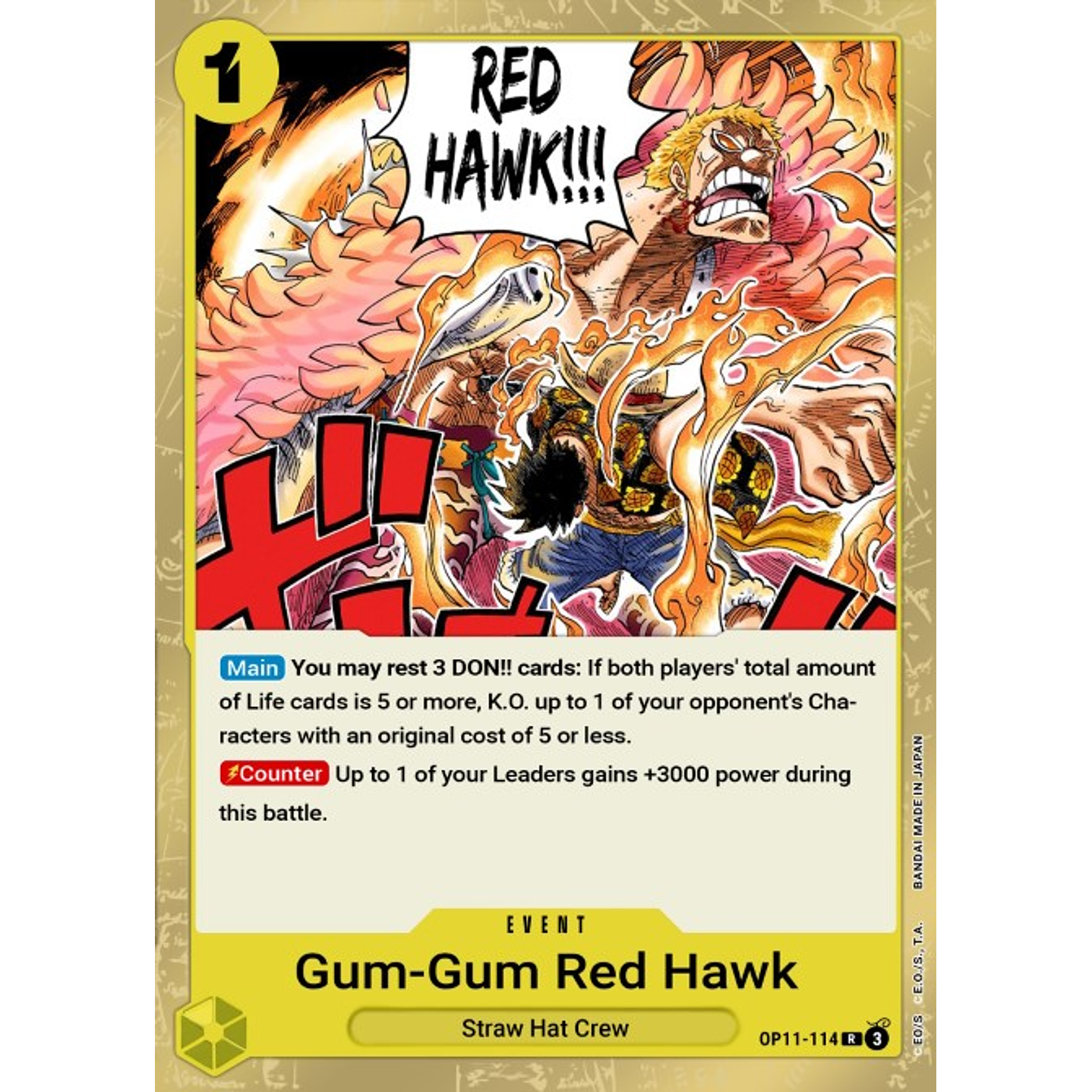 Gum-Gum Fire-Fist Pistol Red Hawk (OP11-114)