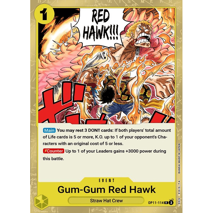 Gum-Gum Fire-Fist Pistol Red Hawk (OP11-114)