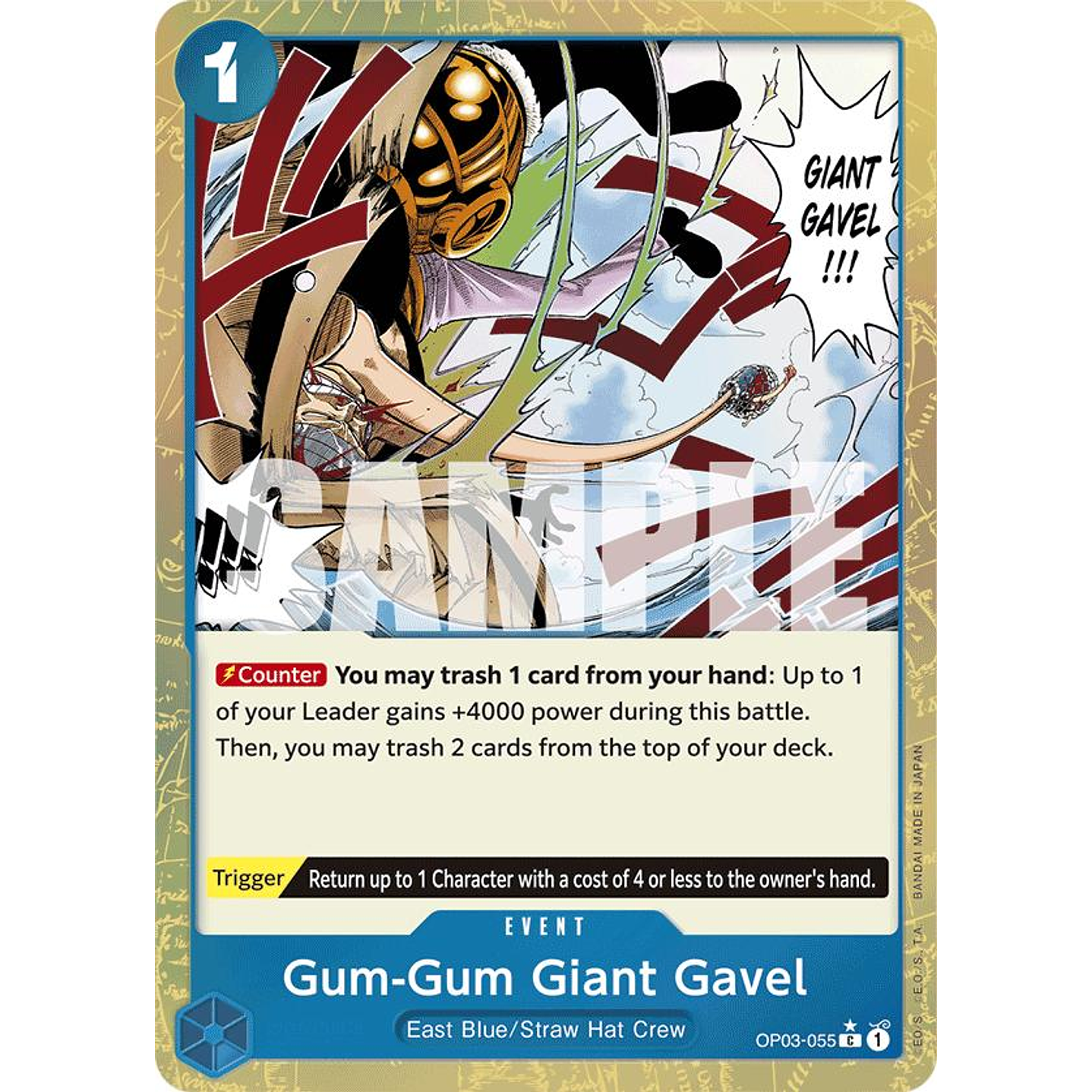 Gum-Gum Giant Gavel (OP03-055) - Textured-Foil