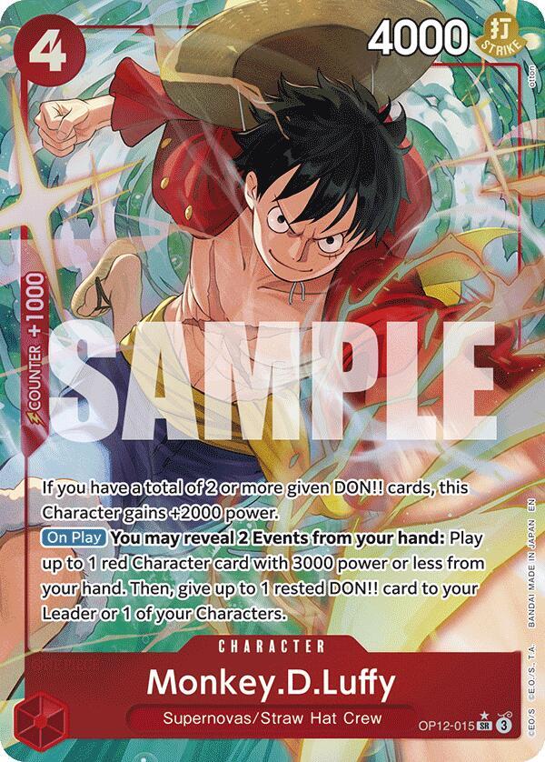 2025 ONE PIECE OP-12 JP ALTERNATE ART 牛肉 Monkey.D.Luffy (OP12-015) - Alternative-Art