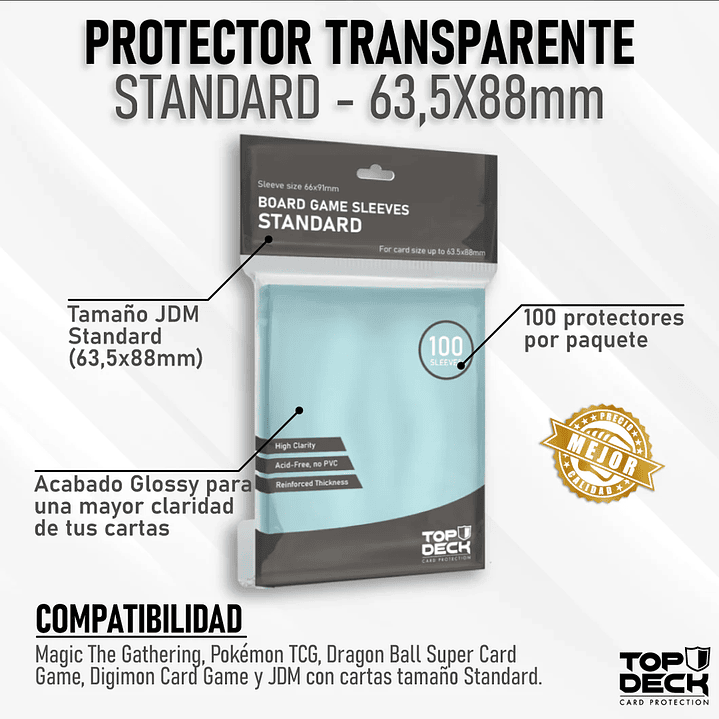 Protectores Juego de Mesa | TOPDECK Standard 63,5x88mm 1