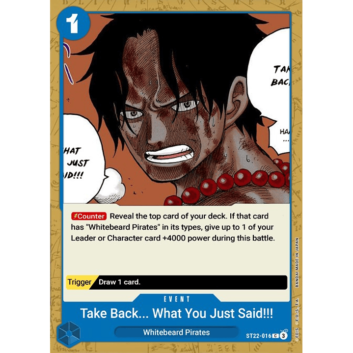 Take That Back!! Take Back What You Said!! (ST22-016)