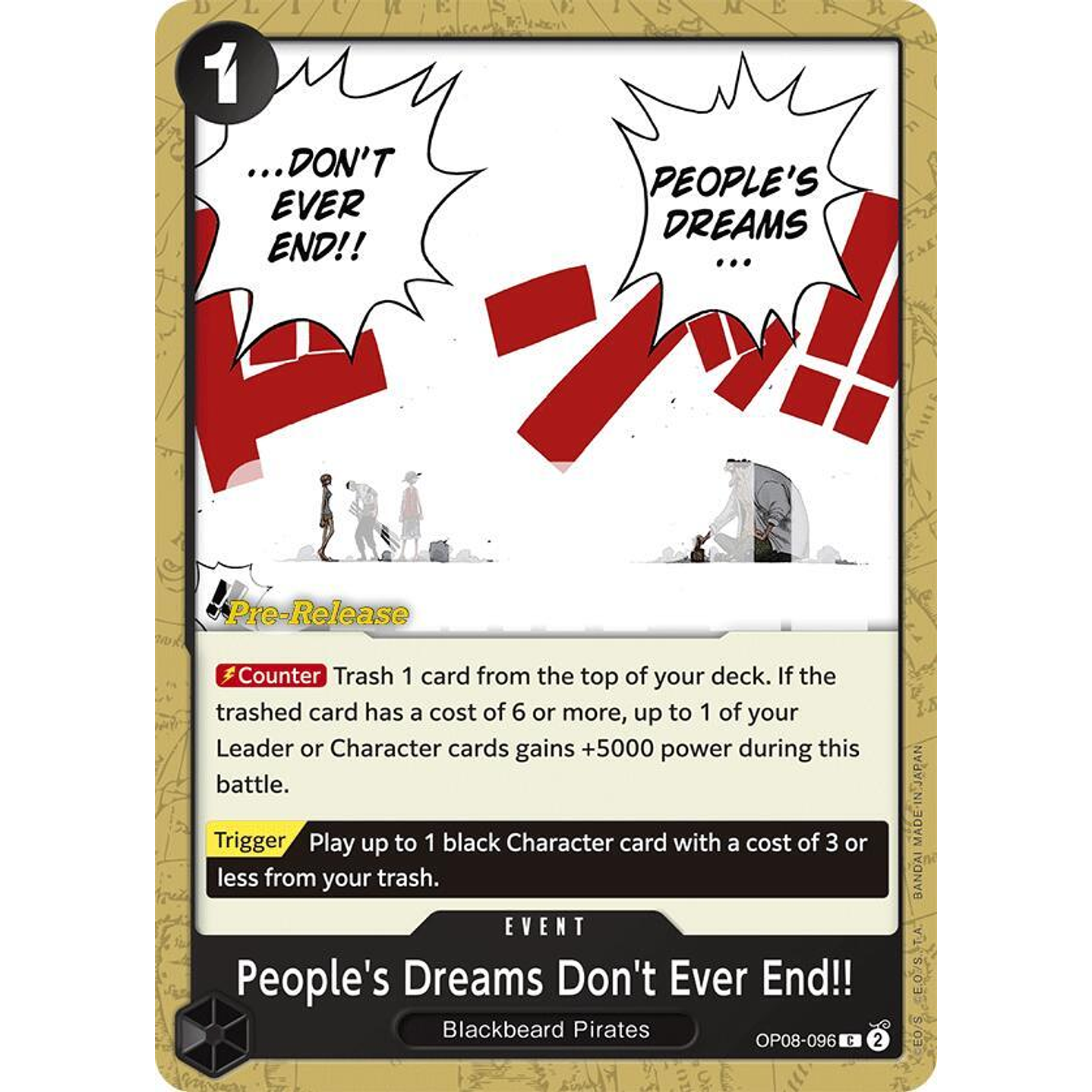 People's Dreams Don't Ever End!! (OP08-096) - Pre-Release