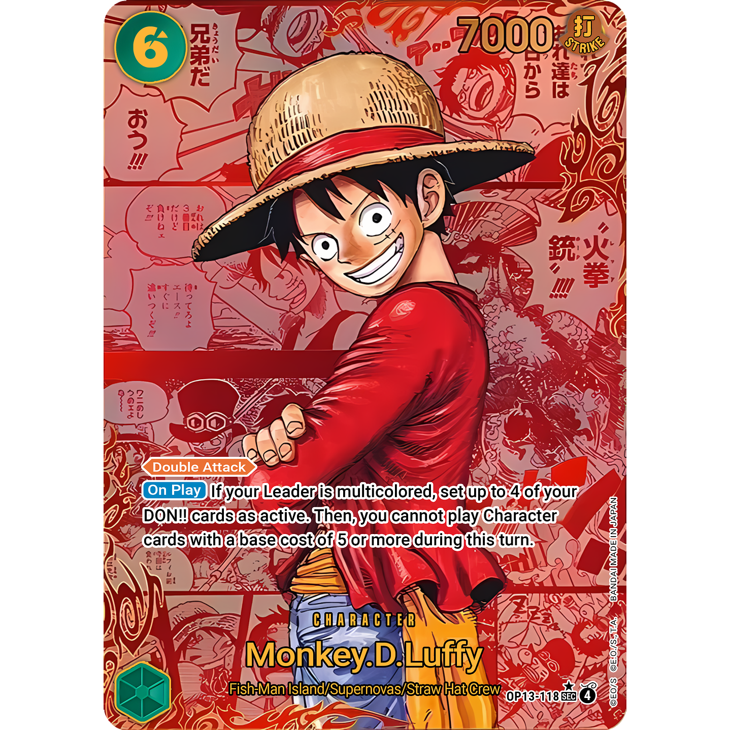 Monkey.D.Luffy (OP13-118) - Alternative-Art-Manga-Red