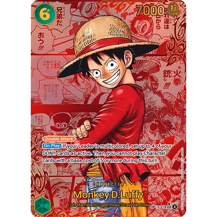 Monkey.D.Luffy (OP13-118) - Alternative-Art-Manga-Red