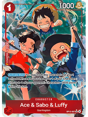 Ace & Sabo & Luffy (OP13-007) - Alternative-Art