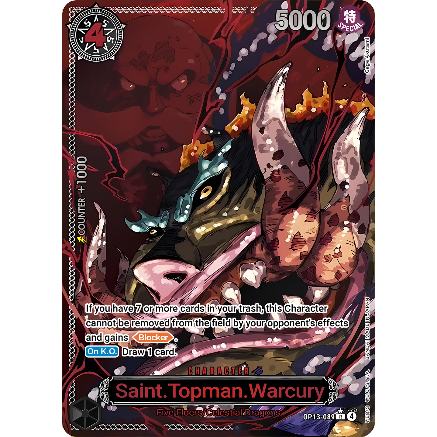 St. Topman Warcury (OP13-089) - Alternative-Art-Red