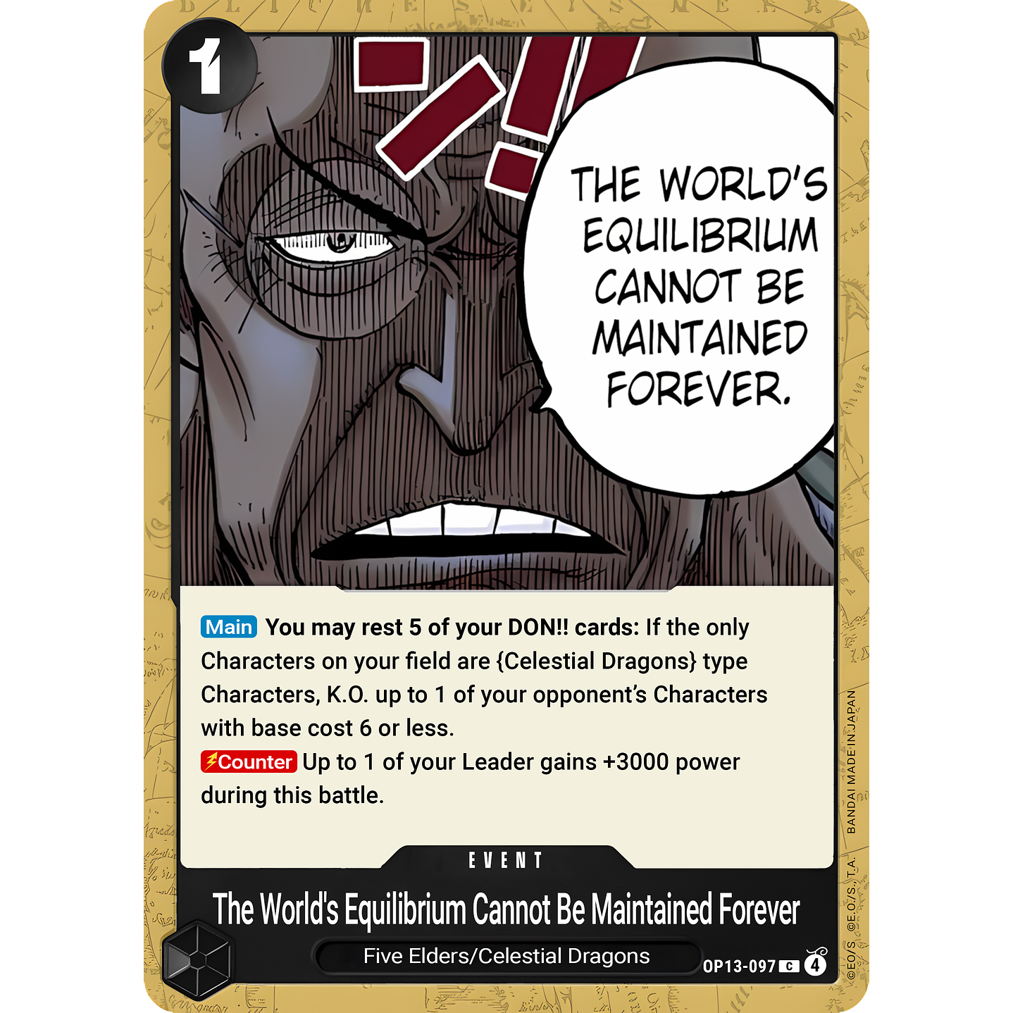 The World's Equilibrium Cannot Be Maintained Forever (OP13-097)