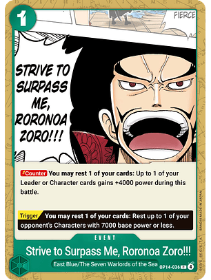 Strive to Surpass me, Roronoa Zoro!!! (OP14-036)