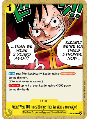 Kizaru!! Compared to Two Years Ago We're a Hundred Times Stronger Now!! (ST29-016)