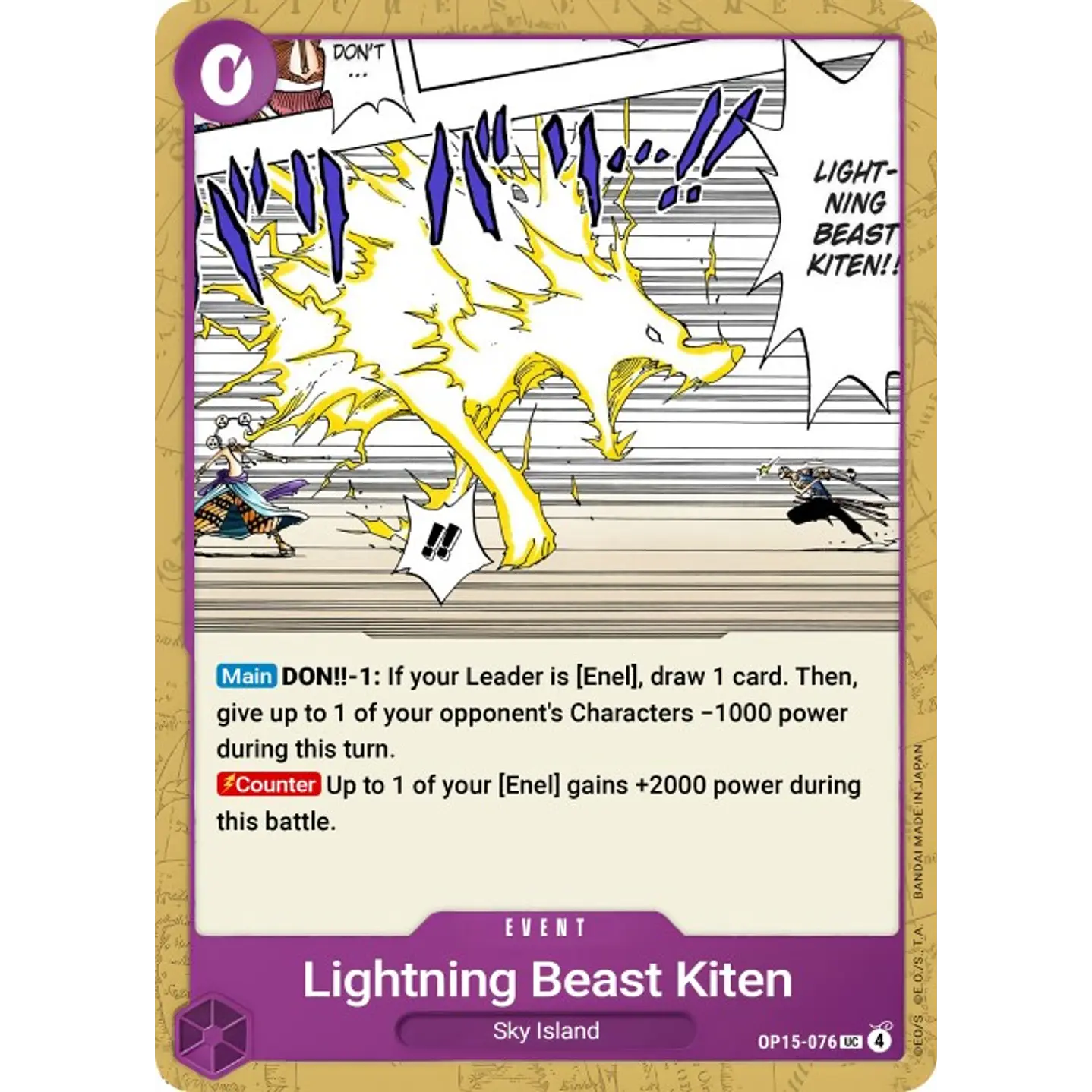 Lightning Beast Kiten (OP15-076)