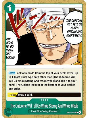 The Outcome Will Tell Us Who's Strong and Who's Weak (OP15-037)