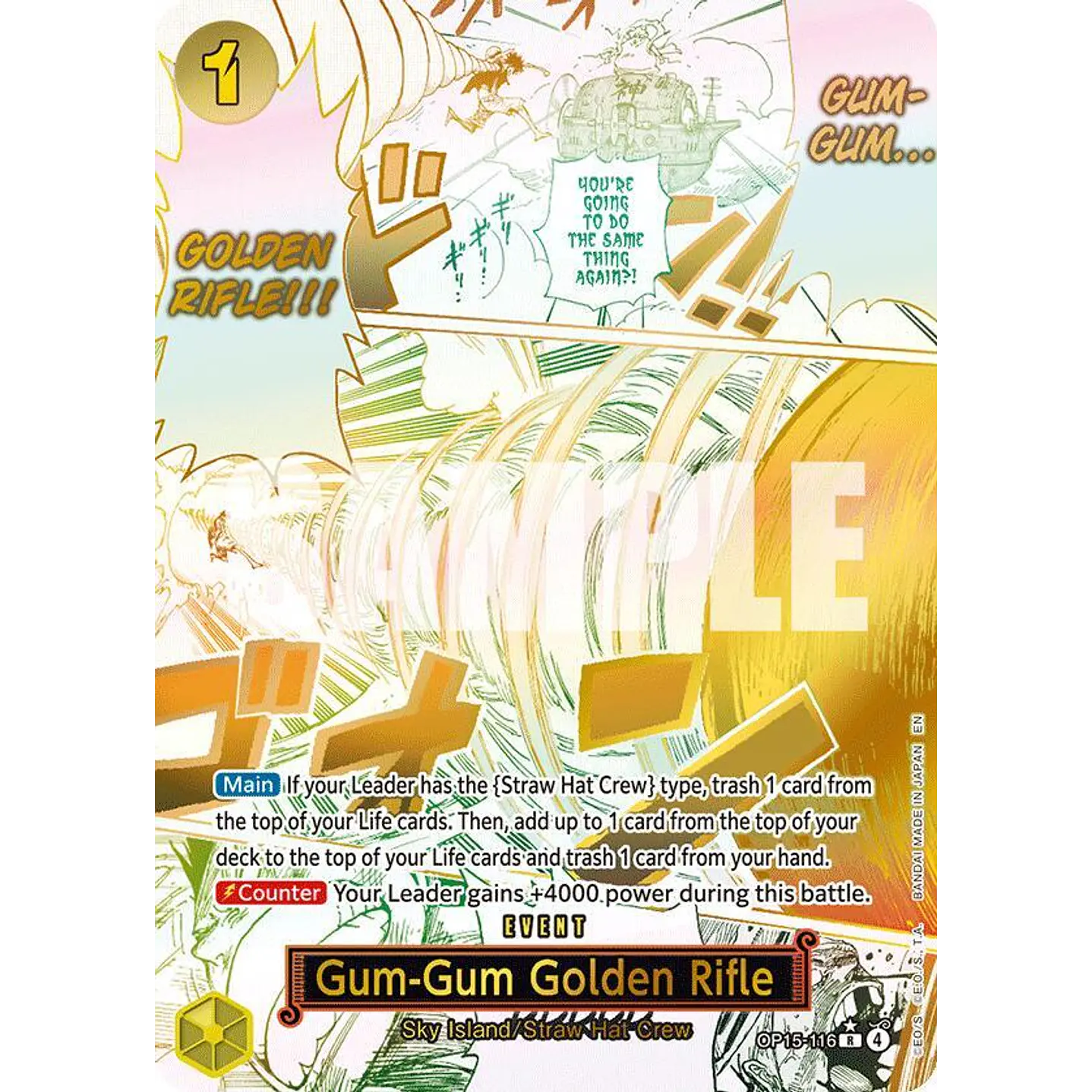 Gum-Gum Golden Rifle (OP15-116) - Alternative-Art
