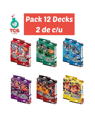One Piece Card Game: ST31, ST32, ST33, ST34, ST35 Y ST36 (2 copias de cada mazo, 12 en total)
