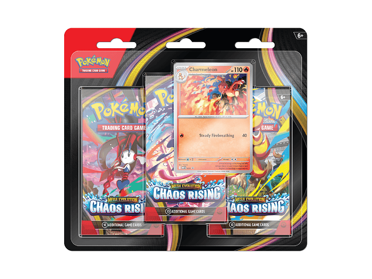 Pokemon TCG Mega Evolution - Chaos Rising - 3-Pack Blister Inglés 2