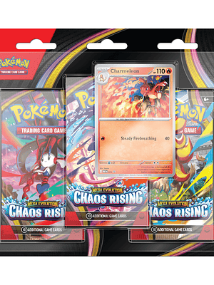 Pokemon TCG Mega Evolution - Chaos Rising - 3-Pack Blister Inglés