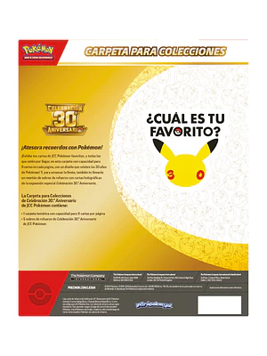 Pokémon 30th Celebration Binder Collection Español Latino