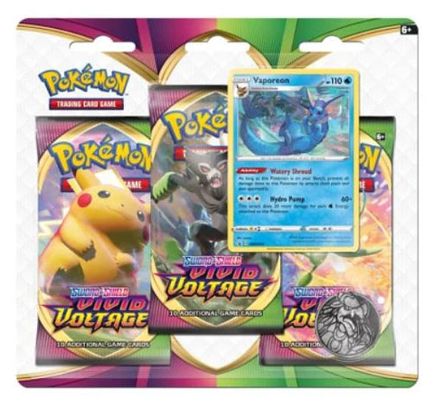Vivid Voltage: Vaporeon 3-Pack Blister