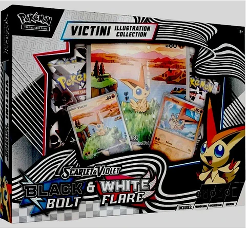Scarlet & Violet Black Bolt & White Flare Unova Illustration Collection Victini