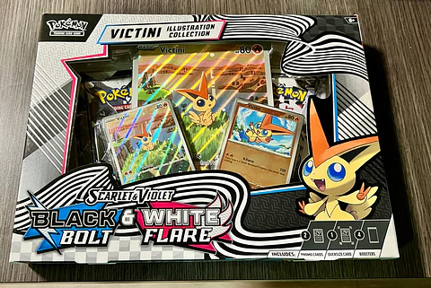 Scarlet & Violet Black Bolt & White Flare Unova Illustration Collection Victini Ingles