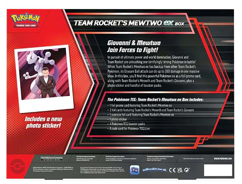 Pokemon TCG Team Rocket's Mewtwo ex Box Ingles
