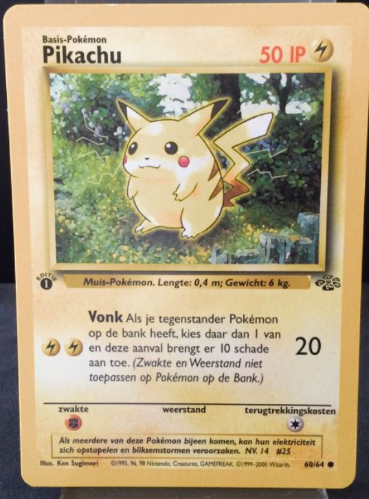 Pikachu Holandes primera edicion fosil Holandes 1