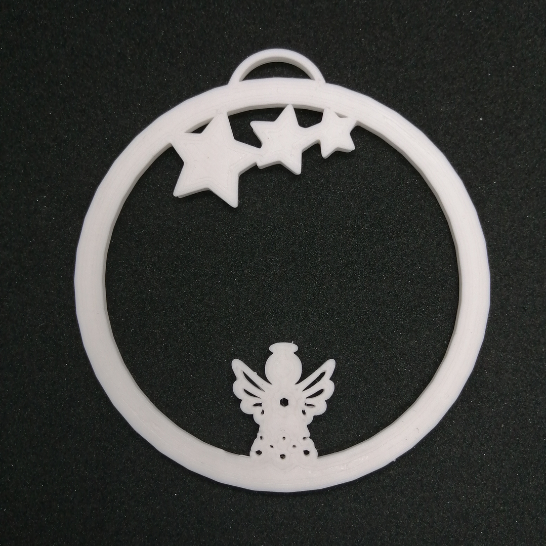 Bola Natal (Anjo e Estrelas) Personalizável 2