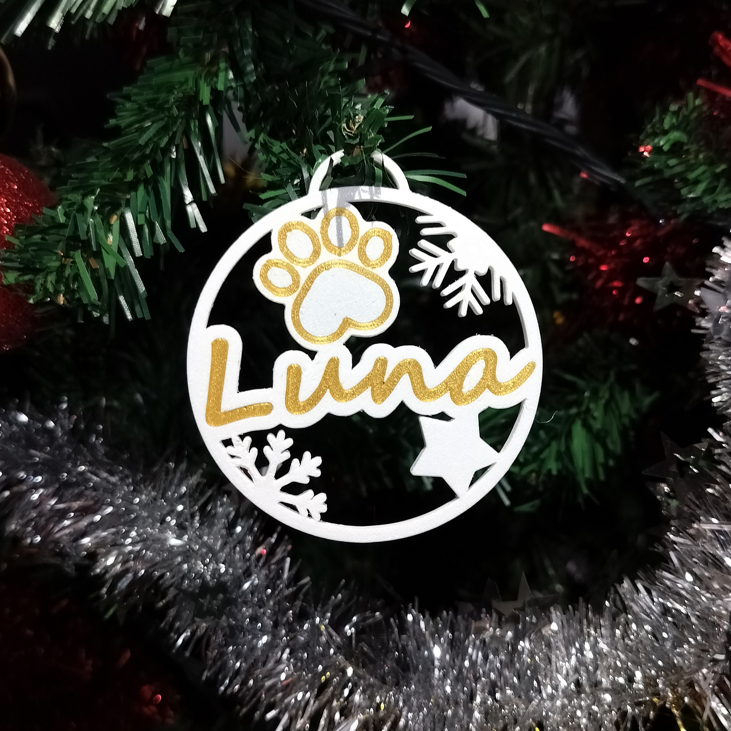 Bola Natal ( Cão ) Personalizável 1