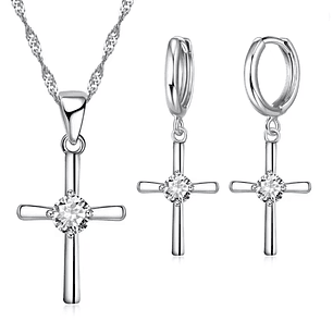 Conjunto Cruz (Colar e Brincos)
