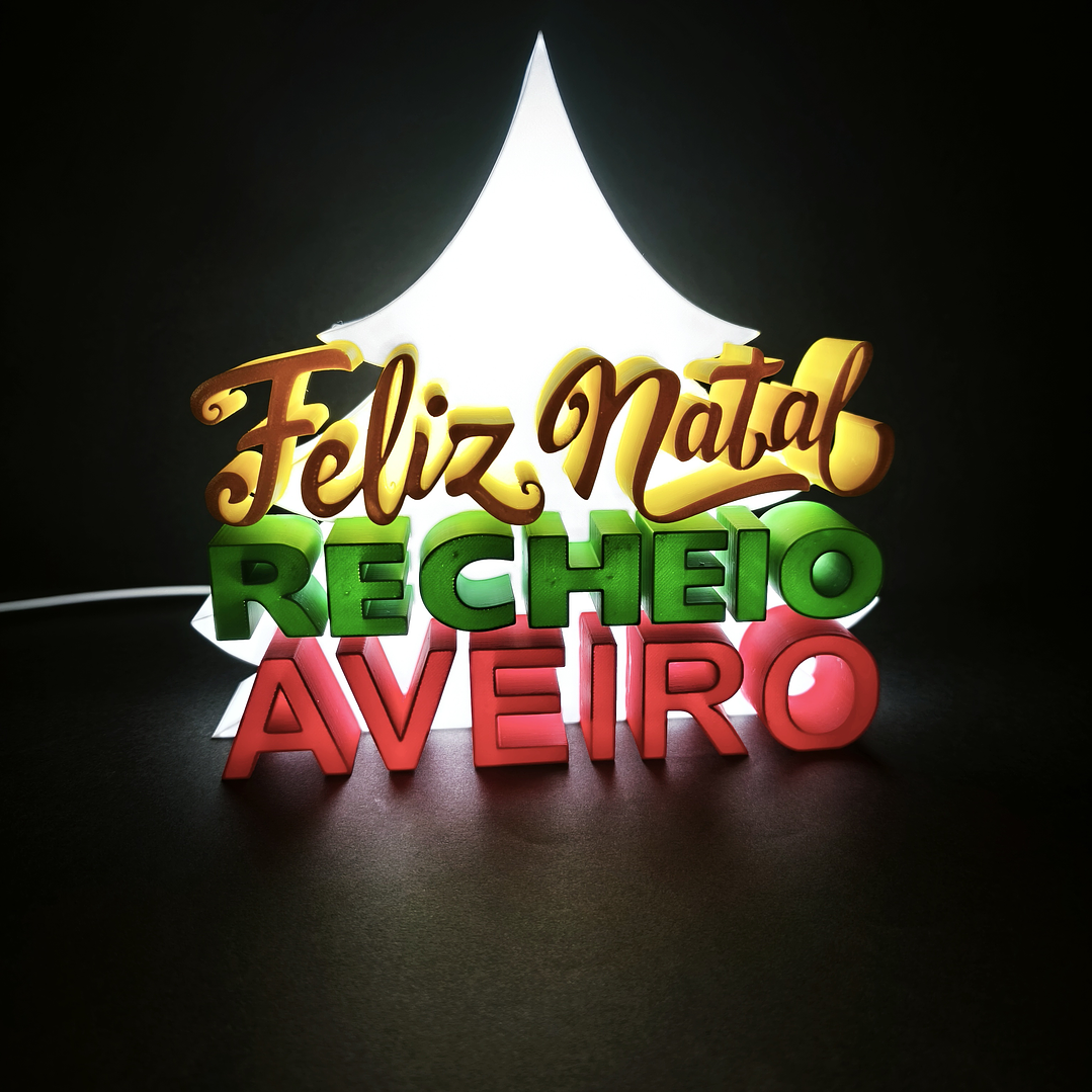 Luminária Feliz Natal - Nome Personalizável 2