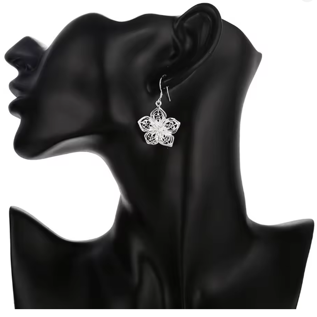 Brincos Flor Filigrana – Banhados a Prata 2