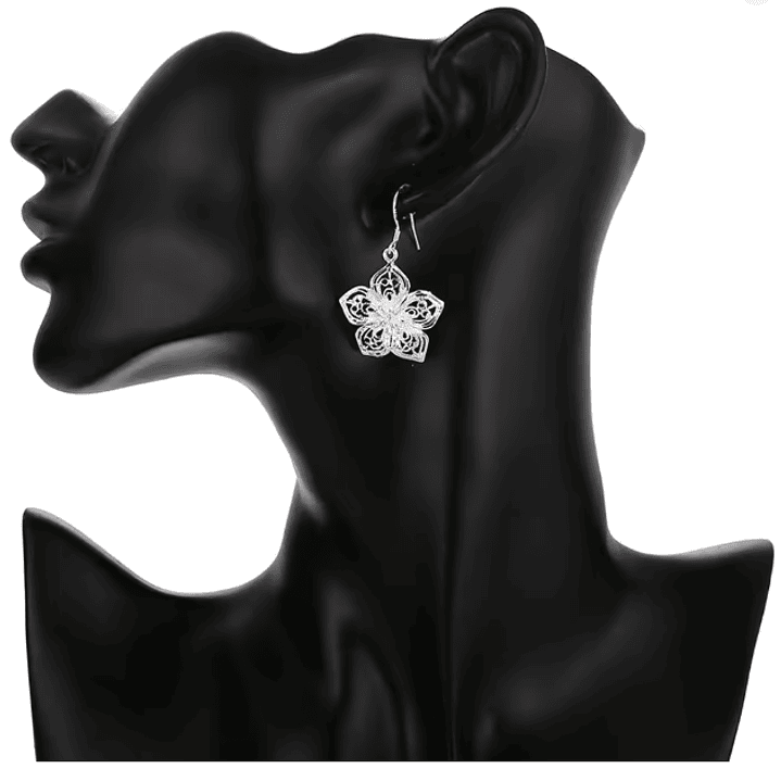 Brincos Flor Filigrana – Banhados a Prata 2