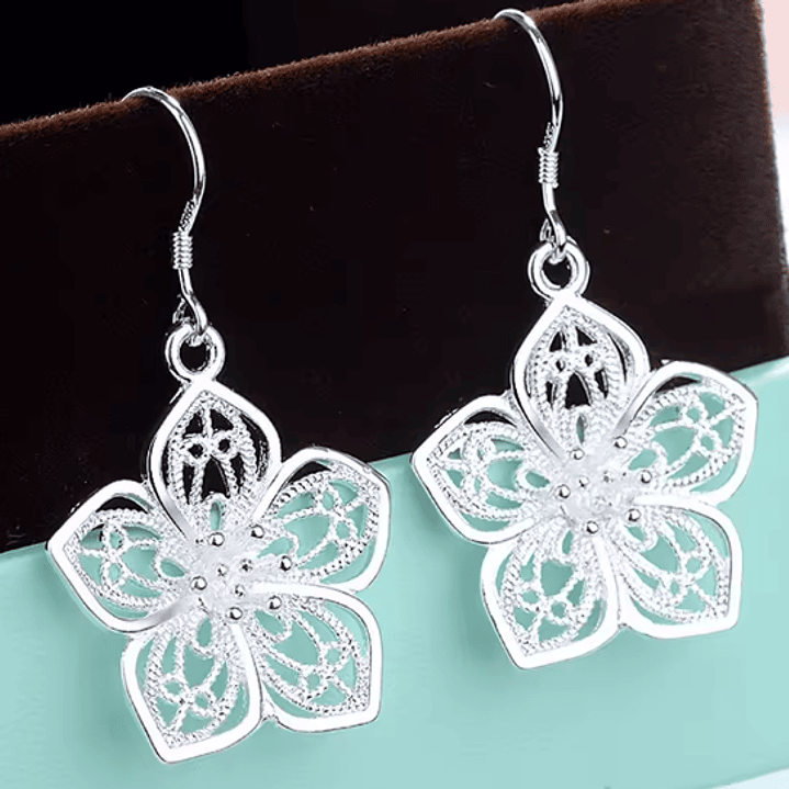 Brincos Flor Filigrana – Banhados a Prata 3