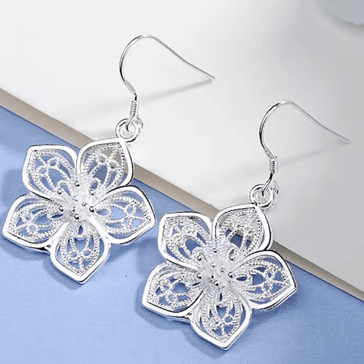 Brincos Flor Filigrana – Banhados a Prata 5