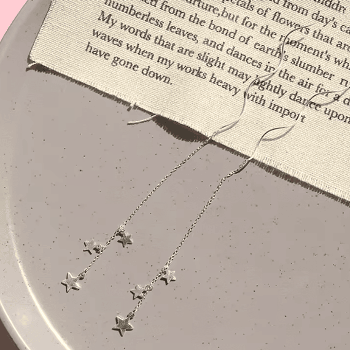 Brincos Estrelas Pendentes – Banhados a Prata 3